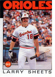 1986 Topps Baseball Cards      147     Larry Sheets